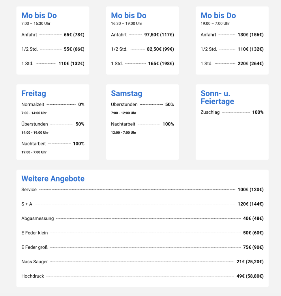 Installateur Notdienst Preise Wien
